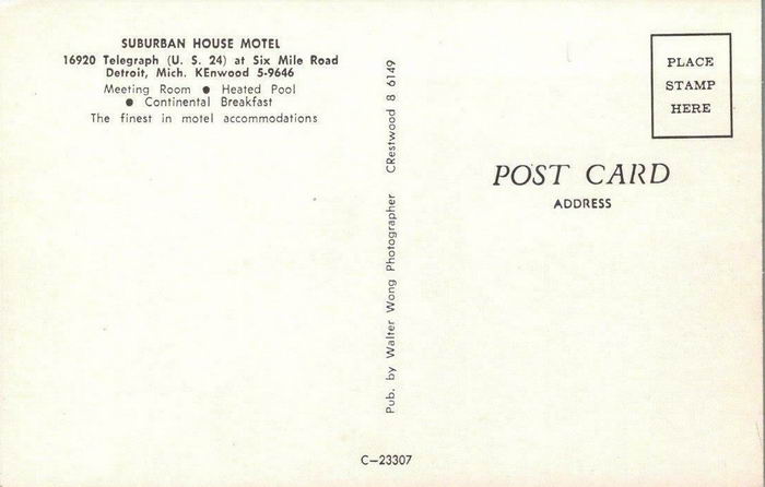 Suburban House Motel (Telegraph Motel) - Old Postcard Photo (newer photo)